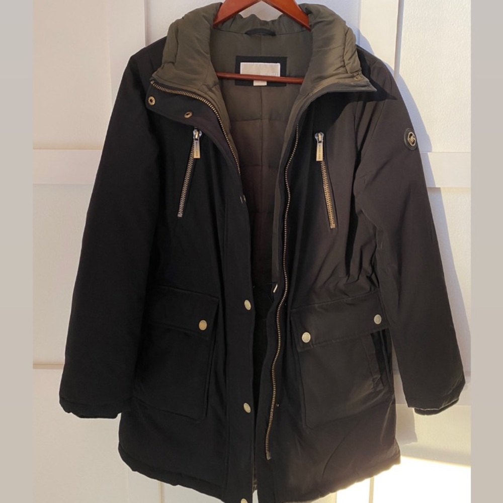 Michael Kors black parka coat